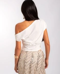 TOP SOFT REBEL · BLANCO -[品牌] Ventas THE-ARE top blanco asimetrico ajustado cintura mujer the are eci img 2