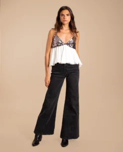 TRIANGLE TOP · BLANCO -[品牌] Ventas THE-ARE top blanco fiesta lentejuelas gasa fiesta mujer the are 3 scaled