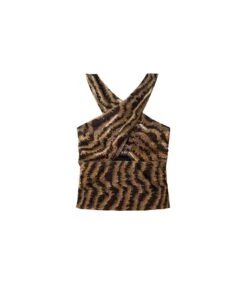 TOP BE MY GUEST · NEGRO Y DORADO -[品牌] Ventas THE-ARE top brillo jacquard punto lurex multiposicion tirantes mujer the are eci img 5