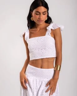 TOP WISH YOU WERE · BLANCO -[品牌] Ventas THE-ARE top calado blanco lazada detras mujer the are eci img 1