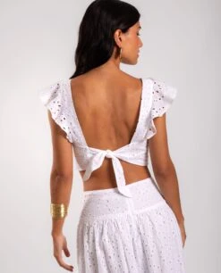 TOP WISH YOU WERE · BLANCO -[品牌] Ventas THE-ARE top calado blanco lazada detras mujer the are eci img 2