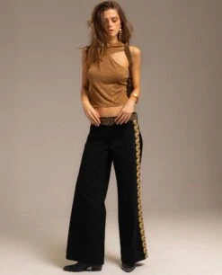 JEANS OASIS · NEGRO -[品牌] Ventas THE-ARE top dorado asimetrico foulard mujer the are 02 1