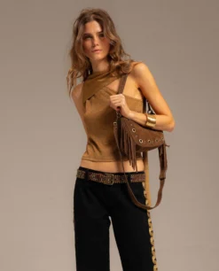 TOP DEAR DIARY · MARRÓN -[品牌] Ventas THE-ARE top dorado asimetrico foulard mujer the are 03 scaled