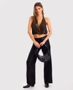 TOP WONDER · DORADO -[品牌] Ventas THE-ARE top dorado espalda abierta escote ablusado brillo fiesta mujer the are eci img 1 b214e752 ba57 4e78 b44a 373bf30f8833