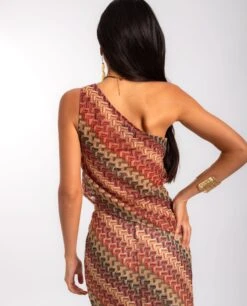 TOP CORAL SOUL · ESTAMPADO -[品牌] Ventas THE-ARE top estampado asimetrico brillos conujnto mujer the are eci img 2