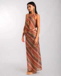 TOP CORAL SOUL · ESTAMPADO -[品牌] Ventas THE-ARE top estampado asimetrico brillos conujnto mujer the are eci img 4