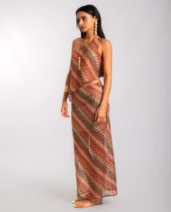 TOP CORAL SOUL · ESTAMPADO -[品牌] Ventas THE-ARE top estampado asimetrico brillos conujnto mujer the are eci img 4 scaled