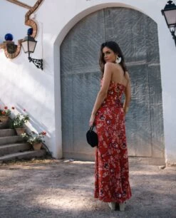 TOP VEGA · ESTAMPADO -[品牌] Ventas THE-ARE top estampado flores rojo corpino conjunto invitada mujer the are 3