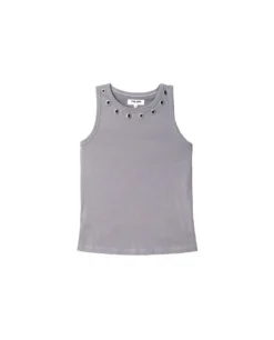 TOP CHILL ICON · GRIS -[品牌] Ventas THE-ARE top gris basico detalles metalicos mujer the are eci img 5 scaled