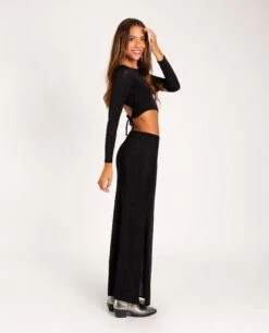 TOP HERE WE COME · NEGRO -[品牌] Ventas THE-ARE top negro espalda descubierta brillo fiesta mujer the are 1