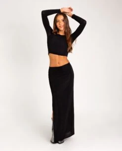 TOP HERE WE COME · NEGRO -[品牌] Ventas THE-ARE top negro espalda descubierta brillo fiesta mujer the are 2