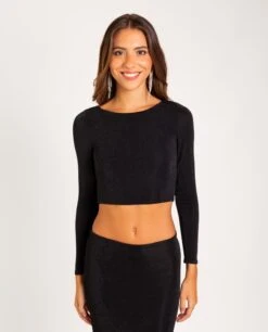 TOP HERE WE COME · NEGRO -[品牌] Ventas THE-ARE top negro espalda descubierta brillo fiesta mujer the are eci img 1