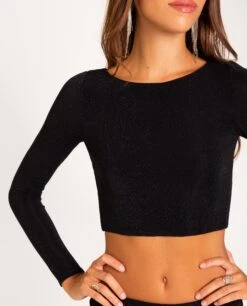 TOP HERE WE COME · NEGRO -[品牌] Ventas THE-ARE top negro espalda descubierta brillo fiesta mujer the are eci img 4