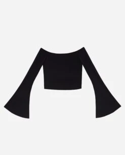 TOP JUST ONE · NEGRO -[品牌] Ventas THE-ARE top negro off the shoulder manga acampanada fiesta mujer the are eci img 5