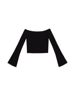 TOP BACK TO NIGHTS · NEGRO -[品牌] Ventas THE-ARE top negro punto manga larga hombros descubiertos mujer the are eci img 5