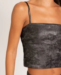 TOP NIGHT CONFESSIONS · PLATA -[品牌] Ventas THE-ARE top plata metalizado tirantes escote recto fiesta mujer the are eci img 4