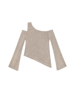 TOP SHINE BRIGHT · BEIGE -[品牌] Ventas THE-ARE top punto beige brillo manga larga lurex fiesta mujer the are eci img 5 scaled