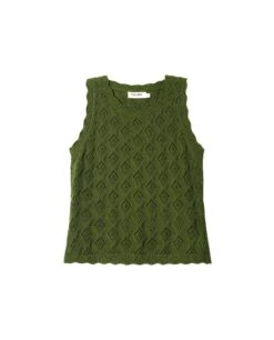 TOP BREEZY SOUL · VERDE -[品牌] Ventas THE-ARE top punto calado verde sin mangas mujer the are eci img 5