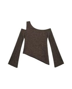 TOP SHINE BRIGHT · NEGRO -[品牌] Ventas THE-ARE top punto negro brillo manga larga lurex fiesta mujer the are eci img 5