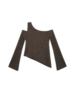 TOP SHINE BRIGHT · NEGRO -[品牌] Ventas THE-ARE top punto negro brillo manga larga lurex fiesta mujer the are eci img 5 scaled