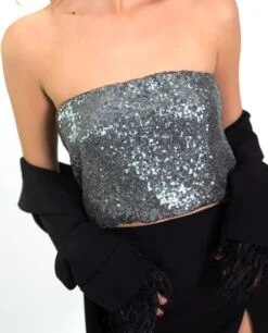 TOP SHINY SOUL · PLATA -[品牌] Ventas THE-ARE top sin mangas lentejuelas plata mujer the are eci img 53