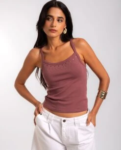 TOP LOST IN SUN · BLUSH -[品牌] Ventas THE-ARE top tirantes blush tachuelas doradas mujer the are eci img 2