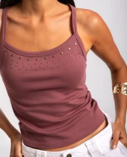 TOP LOST IN SUN · BLUSH -[品牌] Ventas THE-ARE top tirantes blush tachuelas doradas mujer the are eci img 4