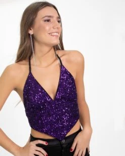TOP DAZZLING · MORADO -[品牌] Ventas THE-ARE top tirantes lentejuelas morado mujer the are eci img 1
