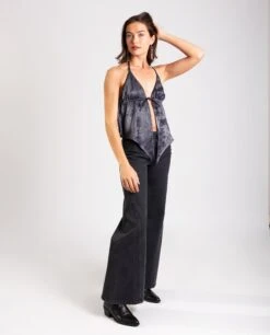 TOP GO FOR IT · PLOMO -[品牌] Ventas THE-ARE top triangulo metalizado mariposa fiesta mujer the are eci img 4