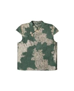 TOP JADE BLOOM · VERDE -[品牌] Ventas THE-ARE top verde escote cerrado satinado jacquard conjunto elegante fiesta mujer the are eci img 5