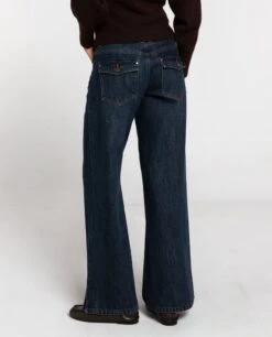 JEANS TEXT ME LATER · AZUL -[品牌] Ventas THE-ARE vaquero tiro medio costura lateral abertura en el bajo mujer the are eci img 3