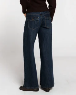 JEANS TEXT ME LATER · AZUL -[品牌] Ventas THE-ARE vaquero tiro medio costura lateral abertura en el bajo mujer the are eci img 3 scaled