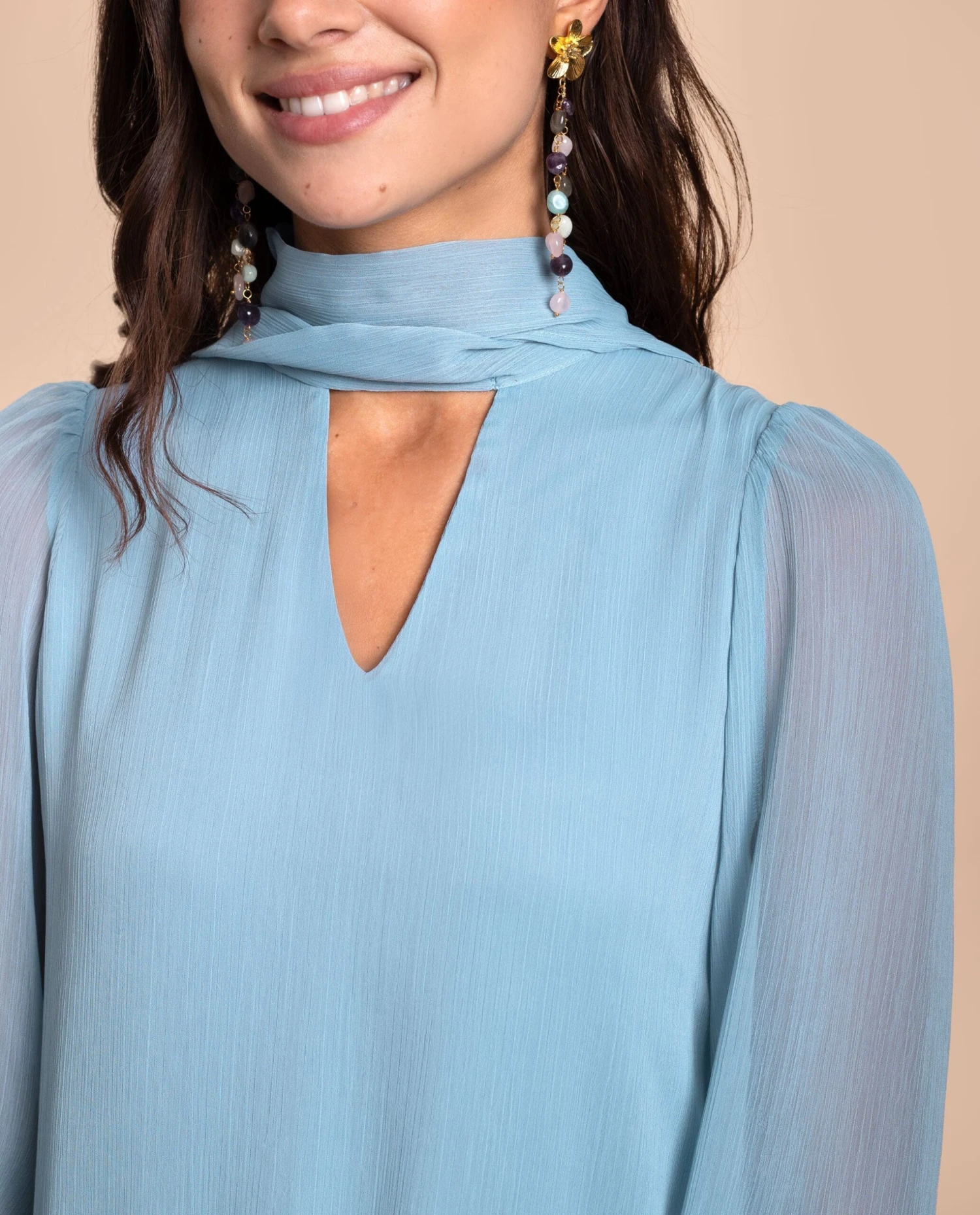 VESTIDO CAYETANA · AZUL 4 VESTIDO CAYETANA · AZUL - Imagen 4