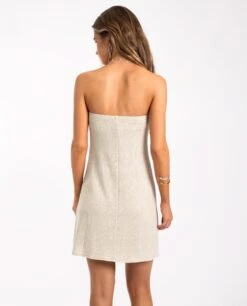 VESTIDO LEAVING HOME · BEIGE -[品牌] Ventas THE-ARE vestido corto beige lurex brillo palabra honor mujer the are eci img 3