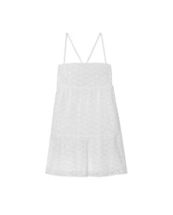 VESTIDO MATILDE · BLANCO -[品牌] Ventas THE-ARE vestido corto blanco bordado tirantes flores volante mujer the are eci img 5