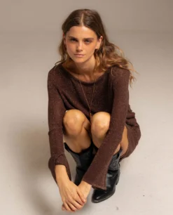 VESTIDO SUGAR DUSK · COBRE -[品牌] Ventas THE-ARE vestido corto cobre mangas largas semitransparentes mujer the are 05 scaled