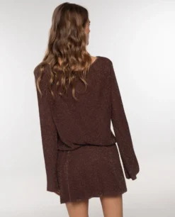 VESTIDO SUGAR DUSK · COBRE -[品牌] Ventas THE-ARE vestido corto cobre mangas largas semitransparentes mujer the are eci img 3 scaled