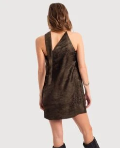 VESTIDO YOU READY · DORADO -[品牌] Ventas THE-ARE vestido corto dorado asimetrico fular brillo sin mangas metalizado fiesta mujer the are eci img 3 40633286 b73a 4d50 b00a c3d022481346