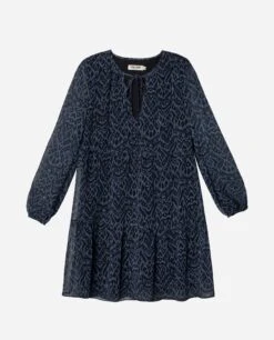 VESTIDO LOVED ONES · AZUL -[品牌] Ventas THE-ARE vestido corto estampado azul paneles manga larga mujer the are eci img 5