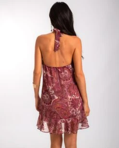 VESTIDO SALT KISSED · ESTAMPADO -[品牌] Ventas THE-ARE vestido corto estampado fluido lazada al cuello mujer the are eci img 3