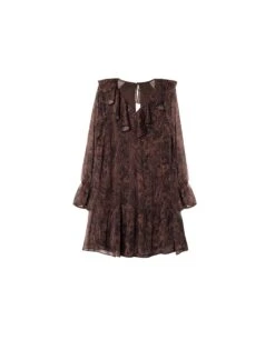 VESTIDO URBAN DREAM · ESTAMPADO -[品牌] Ventas THE-ARE vestido corto estampado marron volantes gasa mujer the are eci img 5