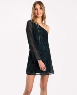 VESTIDO EVER YOU MEET · ESTAMPADO -[品牌] Ventas THE-ARE vestido corto estampado verde luerex manga larga asimetrico fiesta mujer the are eci img 2