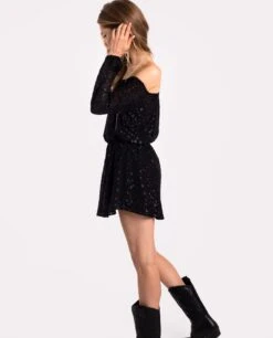 VESTIDO STARRY BLISS · NEGRO -[品牌] Ventas THE-ARE vestido corto negro lurex fiesta mujer the are 2