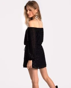 VESTIDO STARRY BLISS · NEGRO -[品牌] Ventas THE-ARE vestido corto negro lurex fiesta mujer the are eci img 3