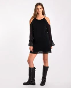 VESTIDO MAGIC DREAM · NEGRO -[品牌] Ventas THE-ARE vestido corto negro plumeti manga larga fiesta mujer the are 7