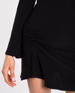 VESTIDO NIGHT ICON · NEGRO -[品牌] Ventas THE-ARE vestido corto negro punto manga larga frunce mujer the are eci img 4 scaled
