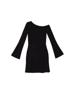 VESTIDO NIGHT ICON · NEGRO -[品牌] Ventas THE-ARE vestido corto negro punto manga larga frunce mujer the are eci img 5