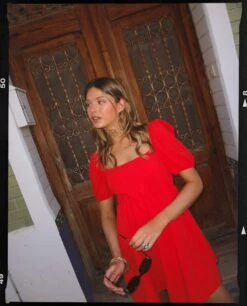 VESTIDO FILIPA · ROJO -[品牌] Ventas THE-ARE vestido corto rojo manga corta lazadas espalda abierta mujer the are 2 162a0f54 51bd 41e5 ba57 e00e9f1de8d5