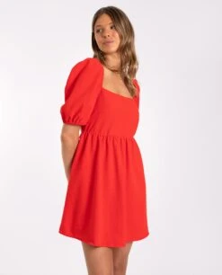 VESTIDO FILIPA · ROJO -[品牌] Ventas THE-ARE vestido corto rojo manga corta lazadas espalda abierta mujer the are eci img 2