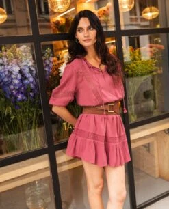 VESTIDO IT GIRL · ROSA -[品牌] Ventas THE-ARE vestido corto rosa manga abullonada mujer the are eci img 6